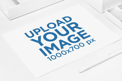 Mockup of a Letterhead Placed over a Minimalistic Surface