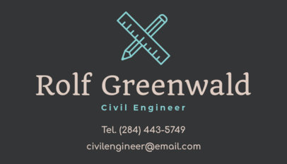 Simple Business Card Design Template for a Civil Engineer