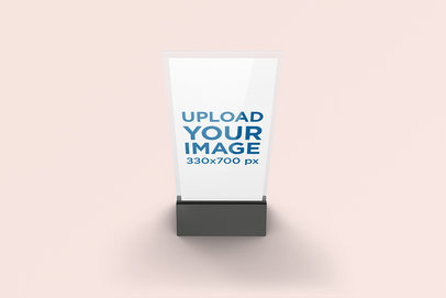 Menu Holder Mockup Featuring a Solid Color Background 994-el