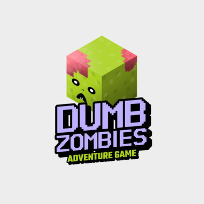Gaming Logo Maker with an 8bit Zombie Graphic in Reference to Minecraft