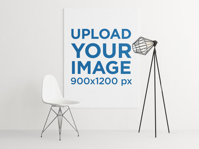 Art Print Mockup Featuring a Space with a Post-Modern Decoration