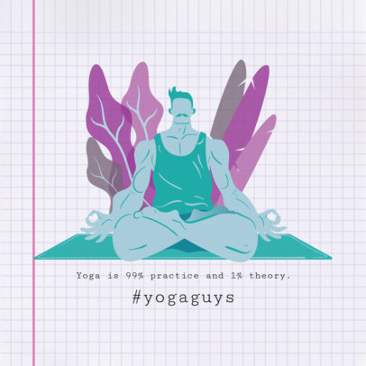 Instagram Post Maker Featuring Illustrations of People Doing Yoga