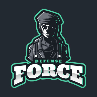 Gaming Logo Maker Featuring a Female Soldier in Reference to Rainbow Six Siege