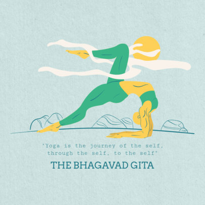 Instagram Post Maker with a Woman Doing Yoga