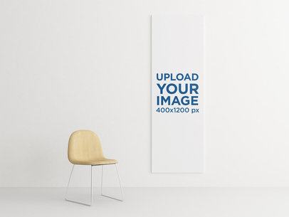 Mockup of a Vertical Art Print in a Minimalistic Space