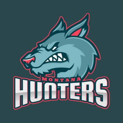 Logo Maker for a Sports Team with a Wolf Showing Its Fangs