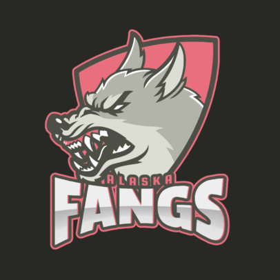 Sports Logo Template Featuring a Fierce Wolf
