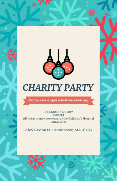 Charity Party Flyer Maker Featuring Christmas-Themed Graphics  