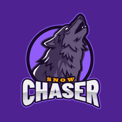 Emblem Logo Template with a Howling Wolf Illustration