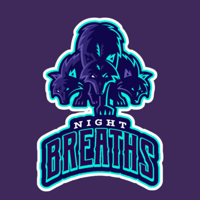Gaming Logo Template Featuring Three Aggressive Wolves