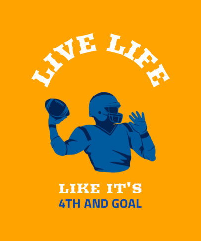 Sports T-Shirt Design Maker Featuring a Football Player Throwing a Ball