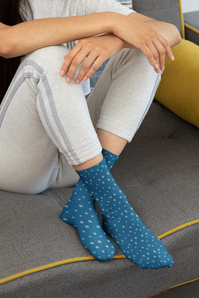 Mockup of a Woman with Customizable Socks 