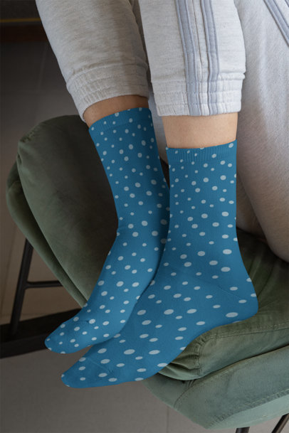 Mockup of a Woman Wearing Long Sublimated Socks