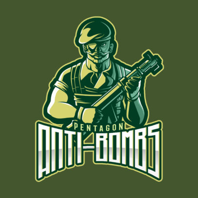 Rainbow Six Siege-Themed Logo Template with a Soldier Illustration