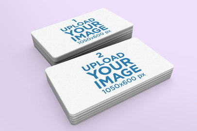 Mockup of Two Piles of Business Cards with Rounded Corners 976-el
