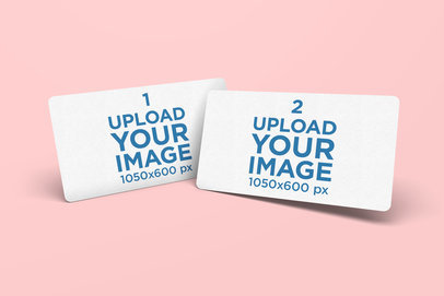 Minimalistic Mockup Featuring Two Business Cards with Rounded Corners 977-el