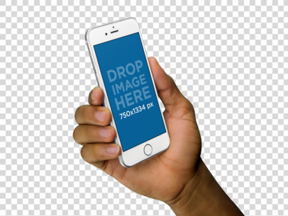 iPhone 6s Mockup in Portrait Position Held by a Man