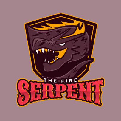 Gaming Logo Template with a Cool Dragon Illustration
