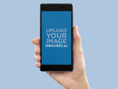 Sony Xperia Z5 Held by a White Woman Mockup