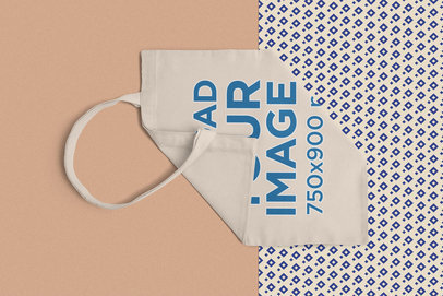 Mockup of a Cotton Tote Bag Semi-Folded 1059-el
