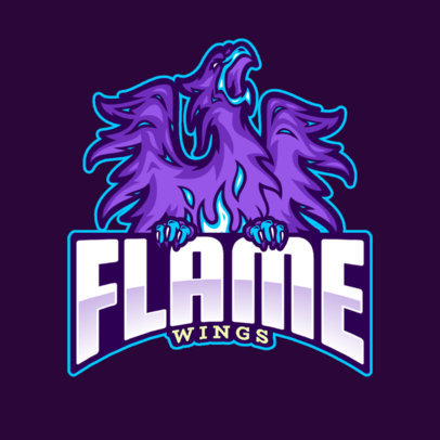 Gaming Logo Template Featuring a Phoenix Illustration