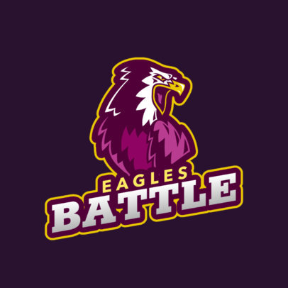 Logo Template for a Sports Team Featuring an Eagle with an Open Beak