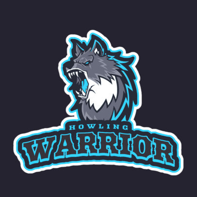 Logo Template for a Gaming Squad Featuring an Angry Howling Wolf