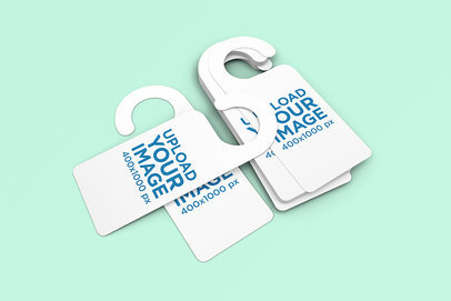 Door Hanger Mockup Featuring a Plain Background 