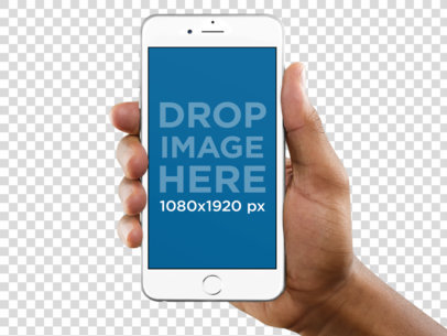 White iPhone 6 Plus Mockup Over a Solid Backdrop