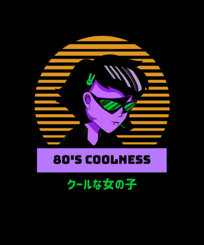 T-Shirt Design Template Featuring a Retro Character