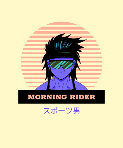 Retro T-Shirt Design Generator with a Japanese-Style Character