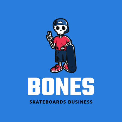 Clothing Brand Logo Creator Featuring a Skater Skeleton Clipart