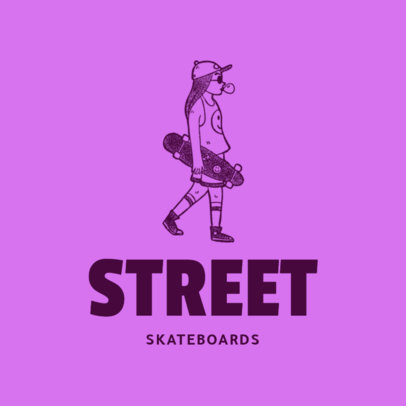 Logo Maker for a Clothing Brand with a Skater Girl Drawing