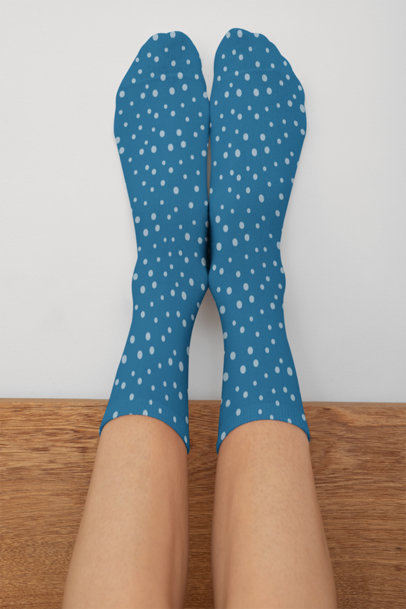 Mockup of A Woman Upside-Down Wearing Sublimated Socks 29534