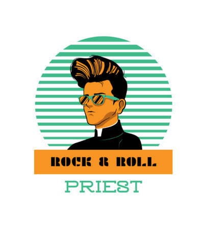 Retro Rock T-Shirt Design Template Featuring an Elvis Presley-Inspired Character 1975h