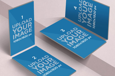 Mockup of Four Different iOS Screens in Portrait Mode