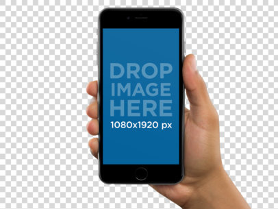 Black iPhone 6 Plus Mockup Over a Solid Backdrop