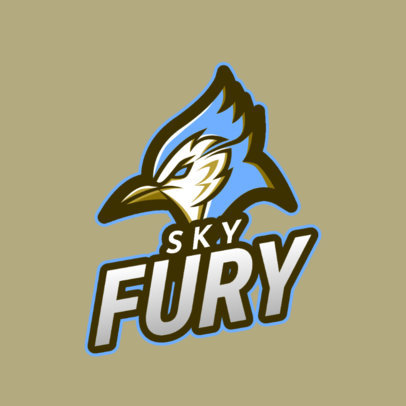 Sports Logo Template Featuring an Angry Blue Jay Clipart
