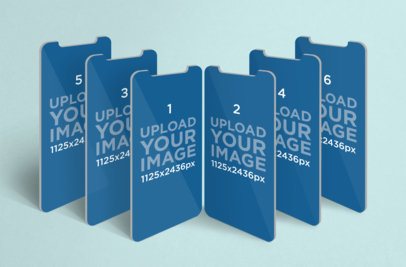 Mockup of Six iOS Screens for iPhone