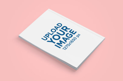 Magazine Cover Mockup Placed in a Minimalistic Setting