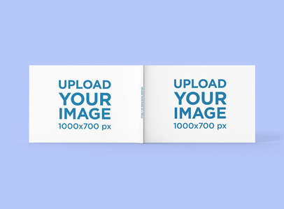 Landscape Magazine Mockup with a Solid Color Background 