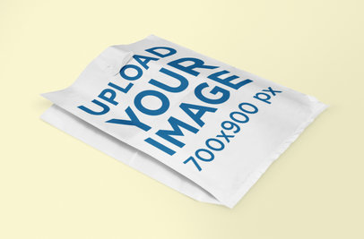 Mockup of a Plastic Bag Lying on a Colored Surface 1094-el