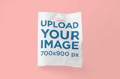 Plastic Bag Mockup with a Plain Background 