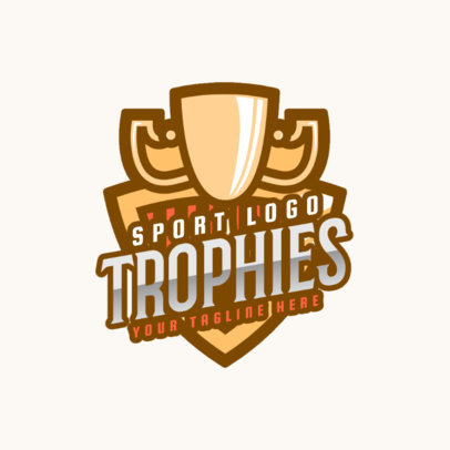 Sports Logo Template Featuring a Trophy Graphic