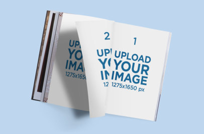 Mockup of a Flipping Pages Magazine in a Minimalistic Setting