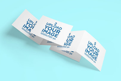 Mockup Featuring Two Trifold Brochures Placed Against a Solid Color Background 278-el