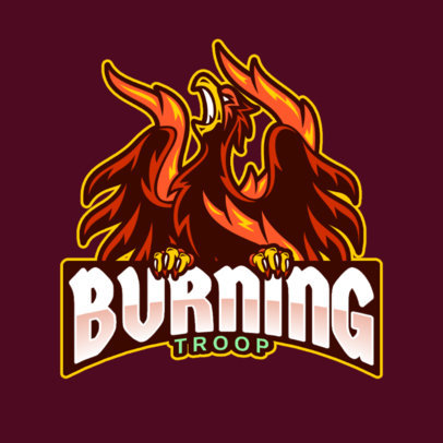 Gaming Logo Maker Featuring a Flaming Phoenix Graphic