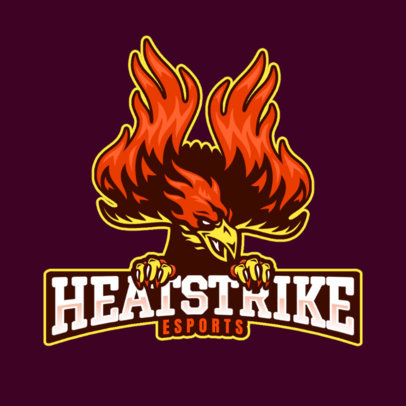 Gaming Logo Template Featuring a Burning Phoenix