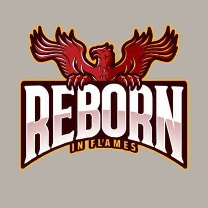 Logo Template for a Gaming Squad Featuring a Phoenix in Flames 2707j