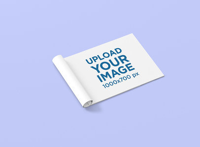 Landscape Magazine Mockup Placed on a Colored Surface 